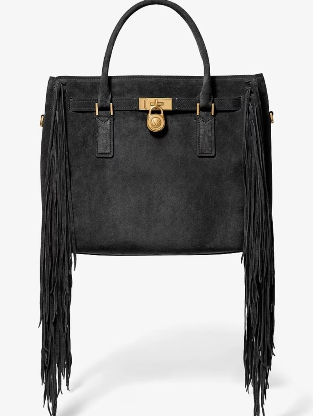 Hamilton Moderne Large Fringed Suede Satchel - New With Tag.